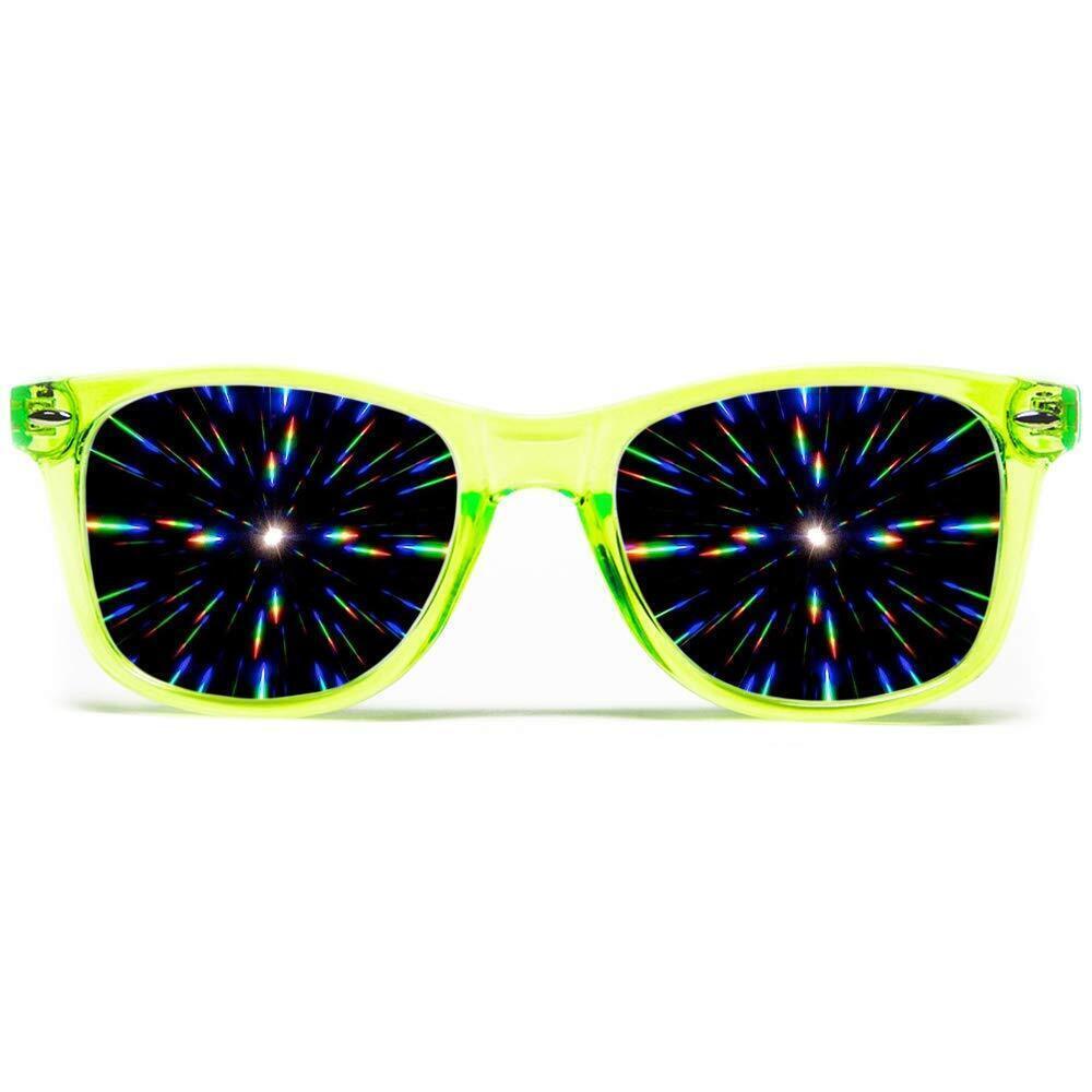 3876 Ultimate Diffraction Glasses - Transparent Green - 3D Prism Rainbow
